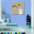 Cute Cat with Balloons Canvas Prints for Kids